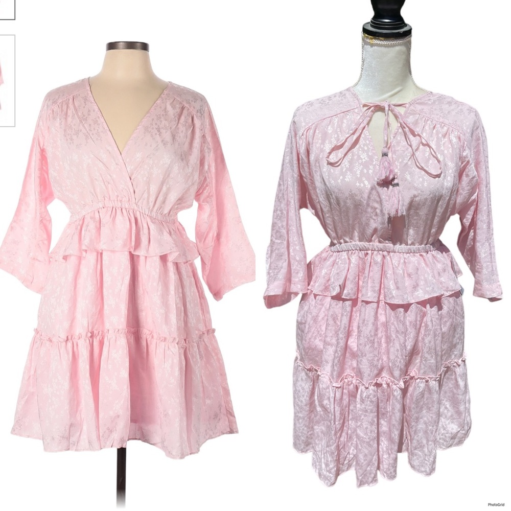 NSR pink boho ruffle dress